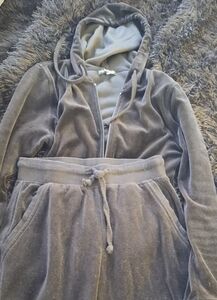 Fashion Nova Charcoal Velour Set